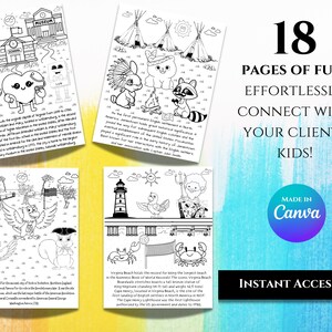 Virginia Real Estate Kids Activity Coloring Book, Realtor Branding, Open House, Agent Marketing, Lead Generation, Closing Gift, Pop By Gift image 5