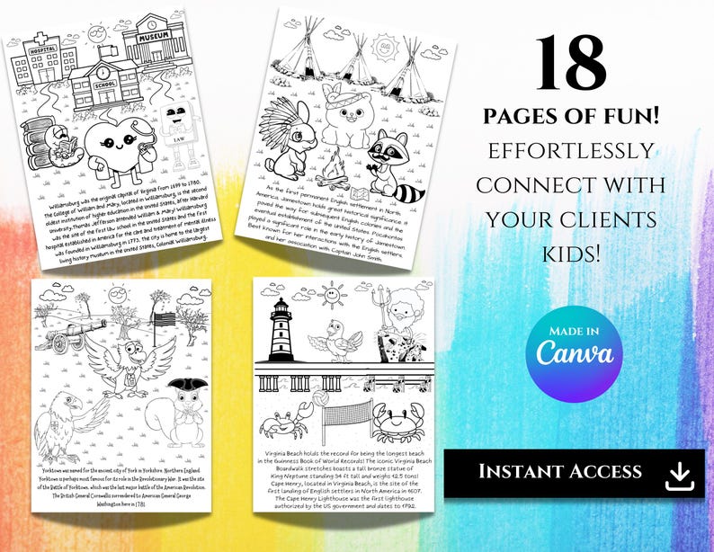 Virginia Real Estate Kids Activity Coloring Book, Realtor Branding, Open House, Agent Marketing, Lead Generation, Closing Gift, Pop By Gift image 5