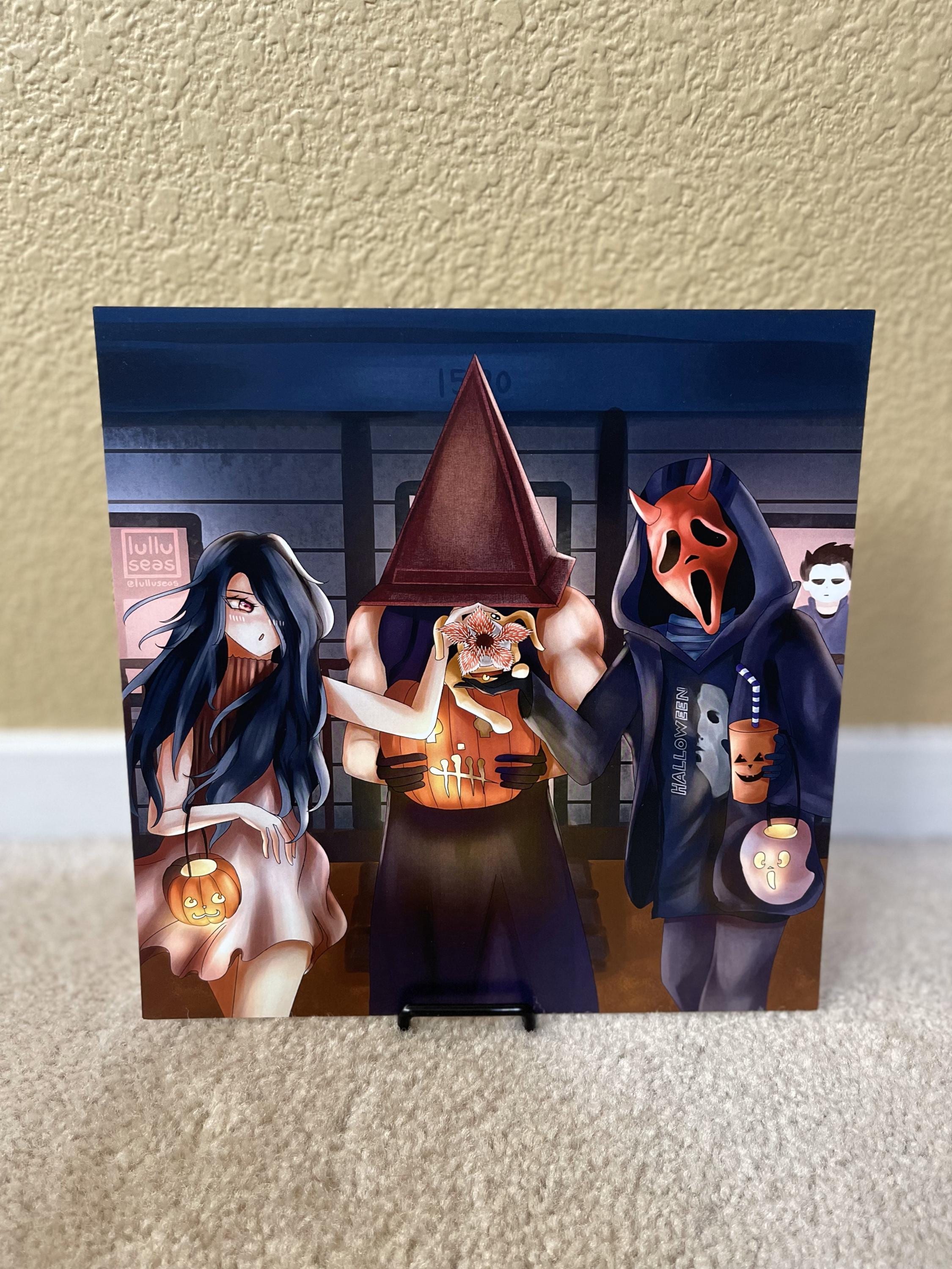 Sadako, Pyramidhead, & Ghostface 8.75"x8.75" Print | Dead by Daylight