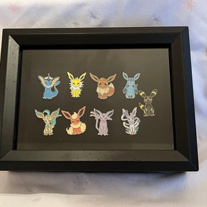 All 9 Eeveelutions (Espeon, Glaceon, Flareon, Sylveon, Leafeon, Umbreon, Jolteon, and Eevee) Shadowbox Collection