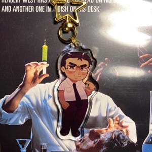herbert west re-animator 2.5 inch acrylic keychain
