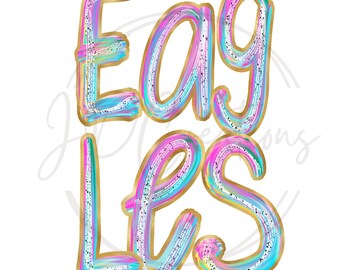 Diseño deportivo de las Águilas PNG: Sublimación rosa y azul (Descarga digital)