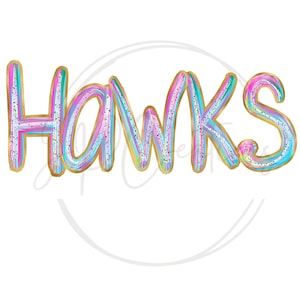 Hawks png (Pink&blue),sports png, preppy paint png ,sublimation,dtf