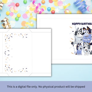 Bluey Birthday Card, Birthday Card, Printable Card, Digital, Stripe and ...