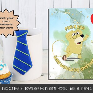 Fathers Day Card, Birthday Card, Bluey, Pat, Dad Printable Card