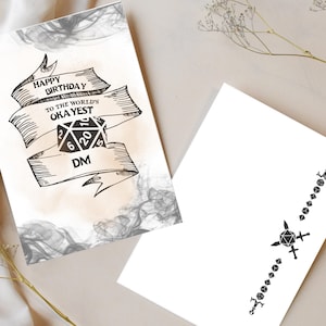 Dungeons and Dragons DM Geburtstagskarte, digitale Datei, printable Geburtstagskarte, selbstgemachte Geburtstagskarte, Dungeon Master alles Gute zum Geburtstag