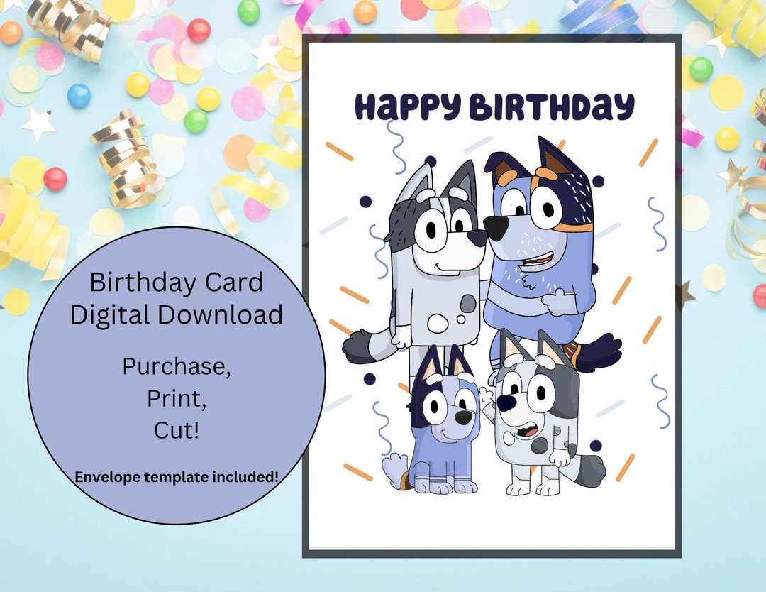 Bluey Birthday Card Printable Free Bluey Birthday Card Printable Free