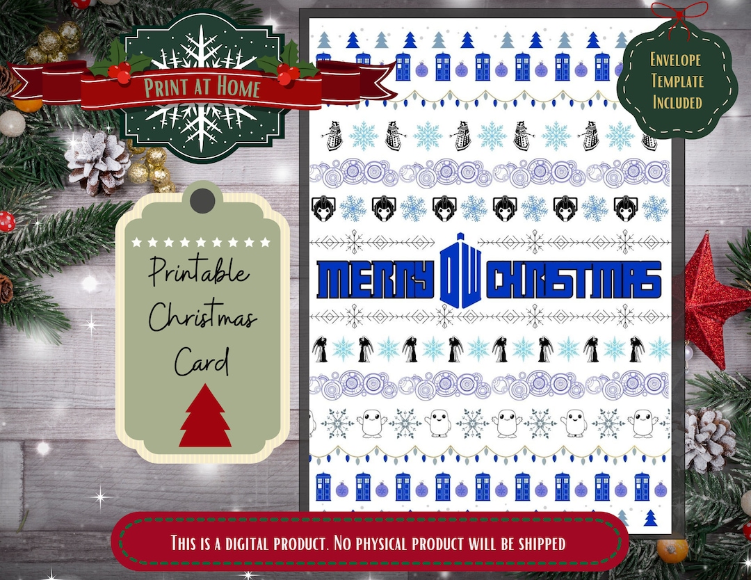 Christmas Card, Doctor Christmas Card, Tardis, Cybermen, Christmas