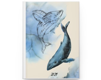 two whales 2024 Hardcover Journal Matte