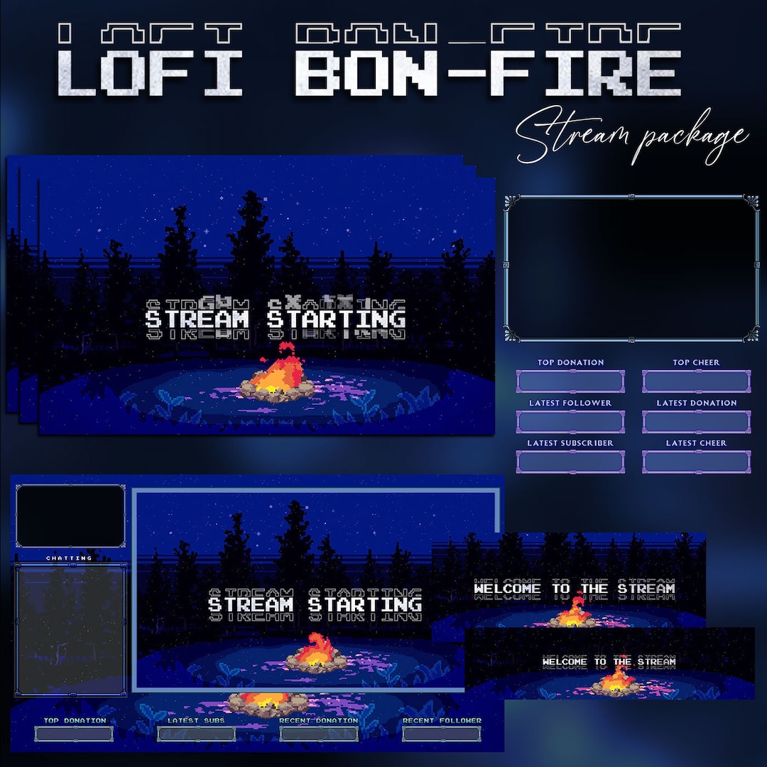 Transparent Firestream Premium Bon Fire Stream Package Full Twitch Stream Overlays Animated ...