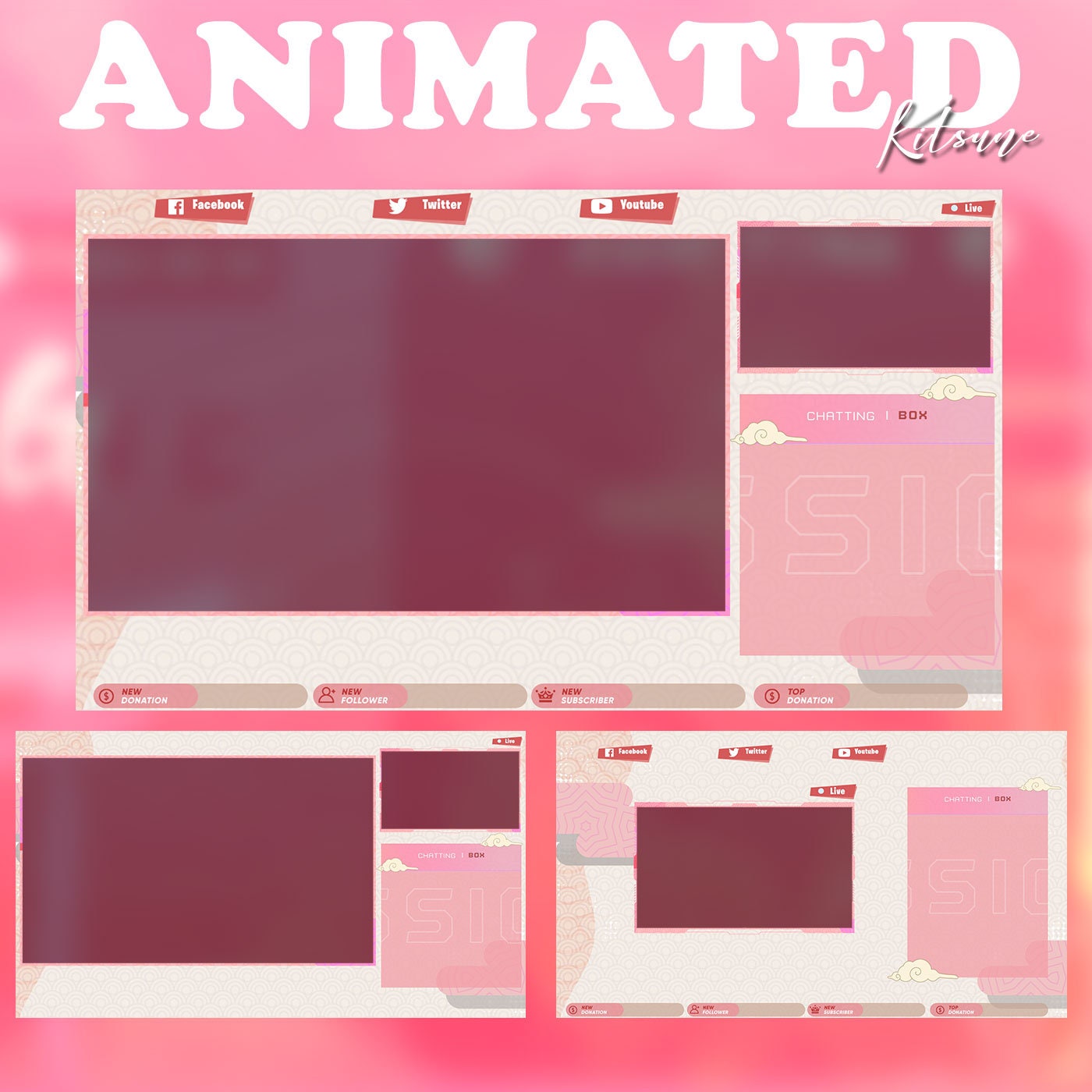 Animated Kitsune Stream Package for Twitch Streamers Japanese Kitsune ...