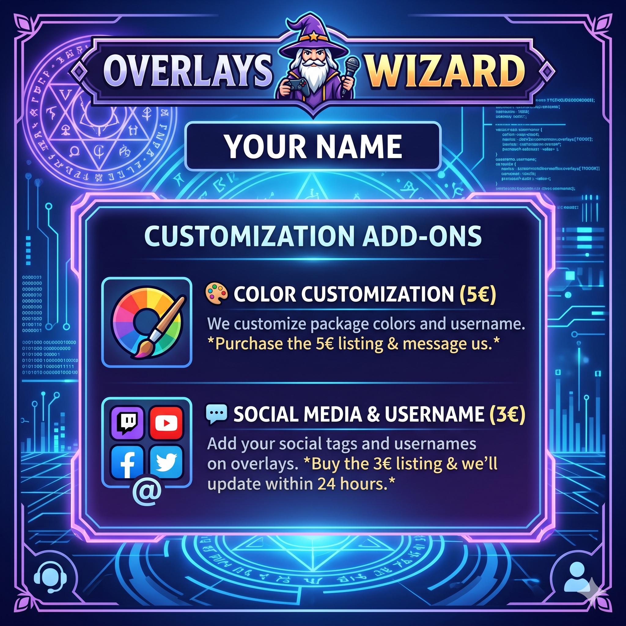 Customization Add-ons for Color and Social Media Username ...