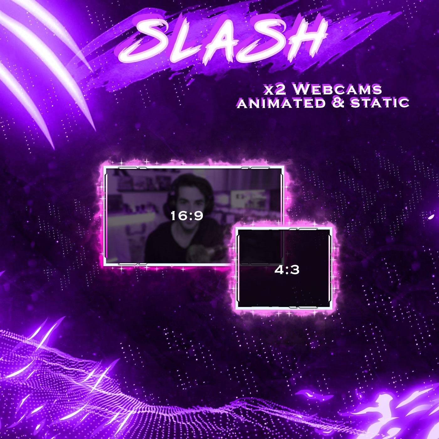 Slash Purple Stream Package Full Twitch Stream Overlays Animated Stream ...