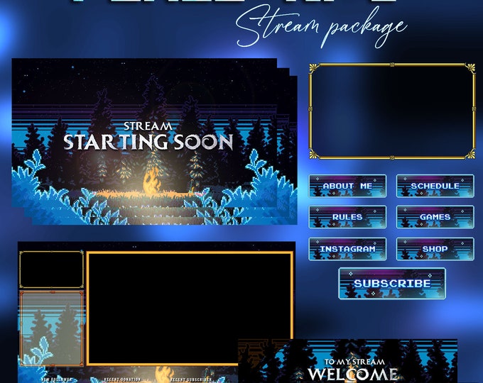 Stream Line Anim Animated Anime Stream Pack for Twitch Streamers Overlays for Twitch ...