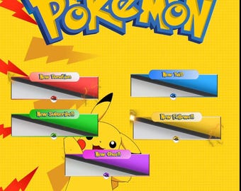 Poke Alerts Yellow Flash Alerts for Twitch Streamers 5 Alerts Alpha Transparant for OBS Studio