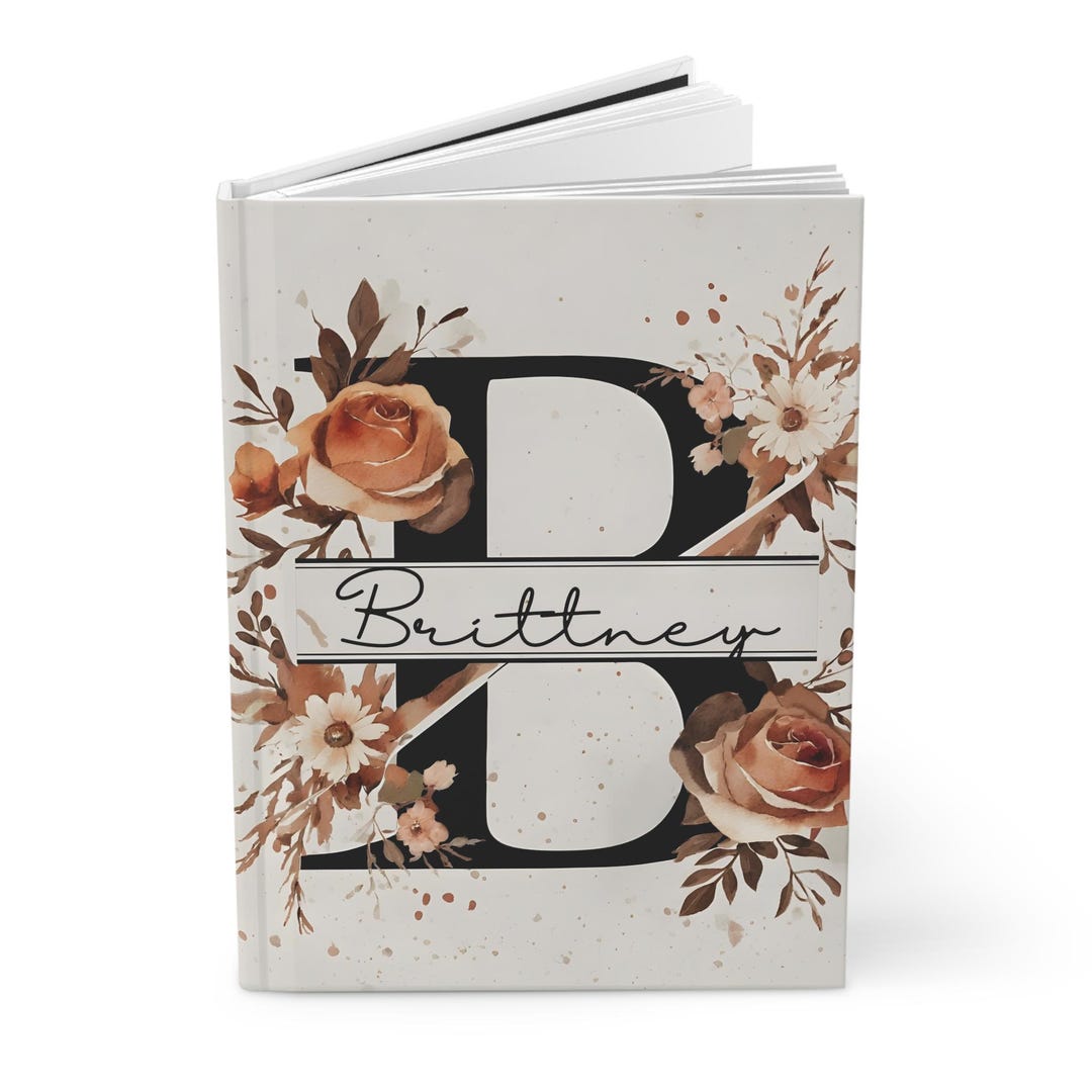 Personalized Floral Monogram Notebook - Etsy