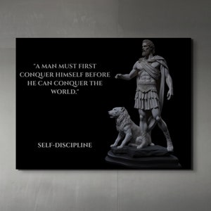 Conquer The World Motivational Wall Art, Inspirational Quotes Artwork, Canvas Decor, Poster Print, Entrepreneur Quotes, Gym Quotes