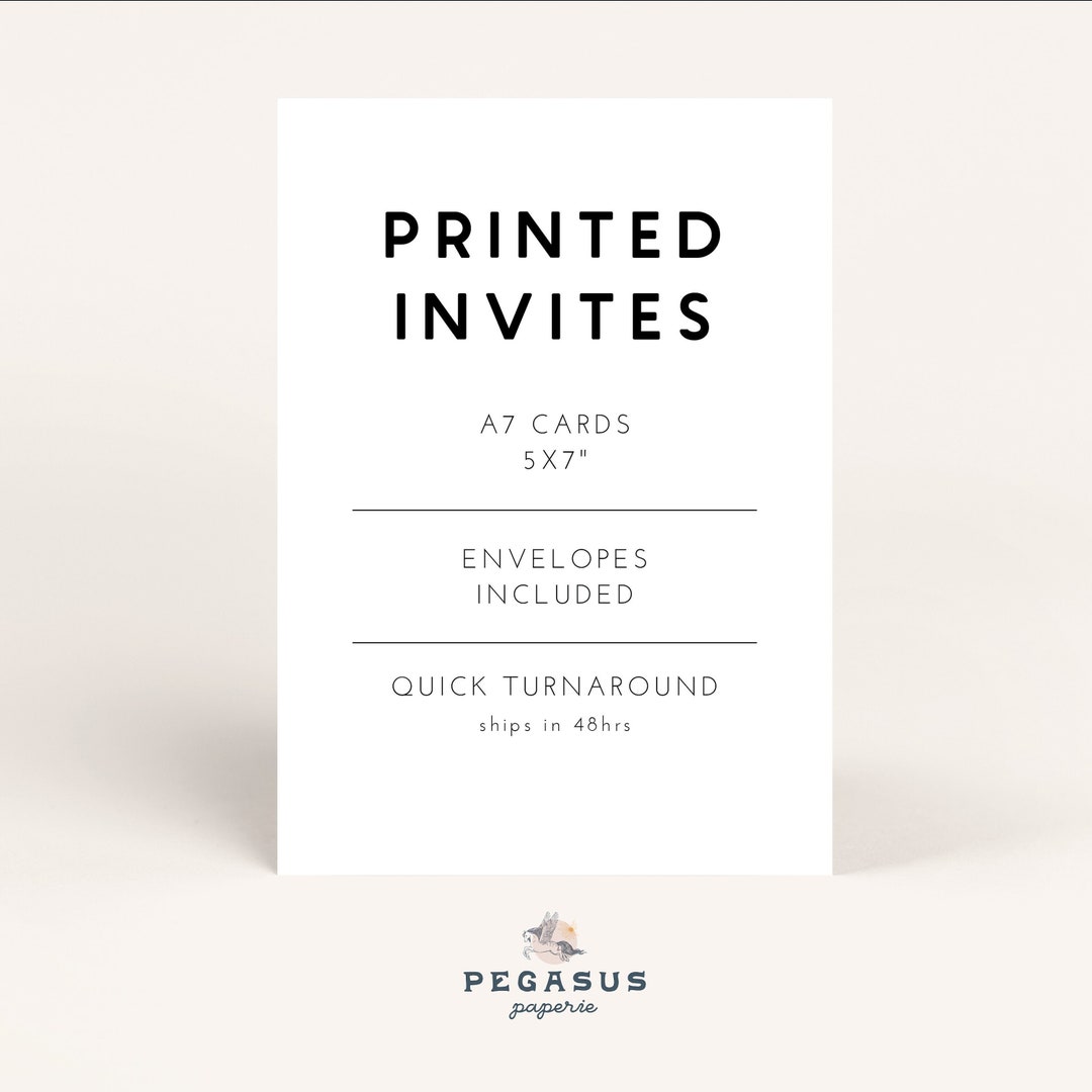 PRINTED INVITATIONS, Printing Service, Standard, Cotton, Double Thick