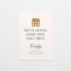 We&#39;ve Moved Card, New Address, Moving Announcement, Simple, Minimalist, Instant Download, Editable Template
