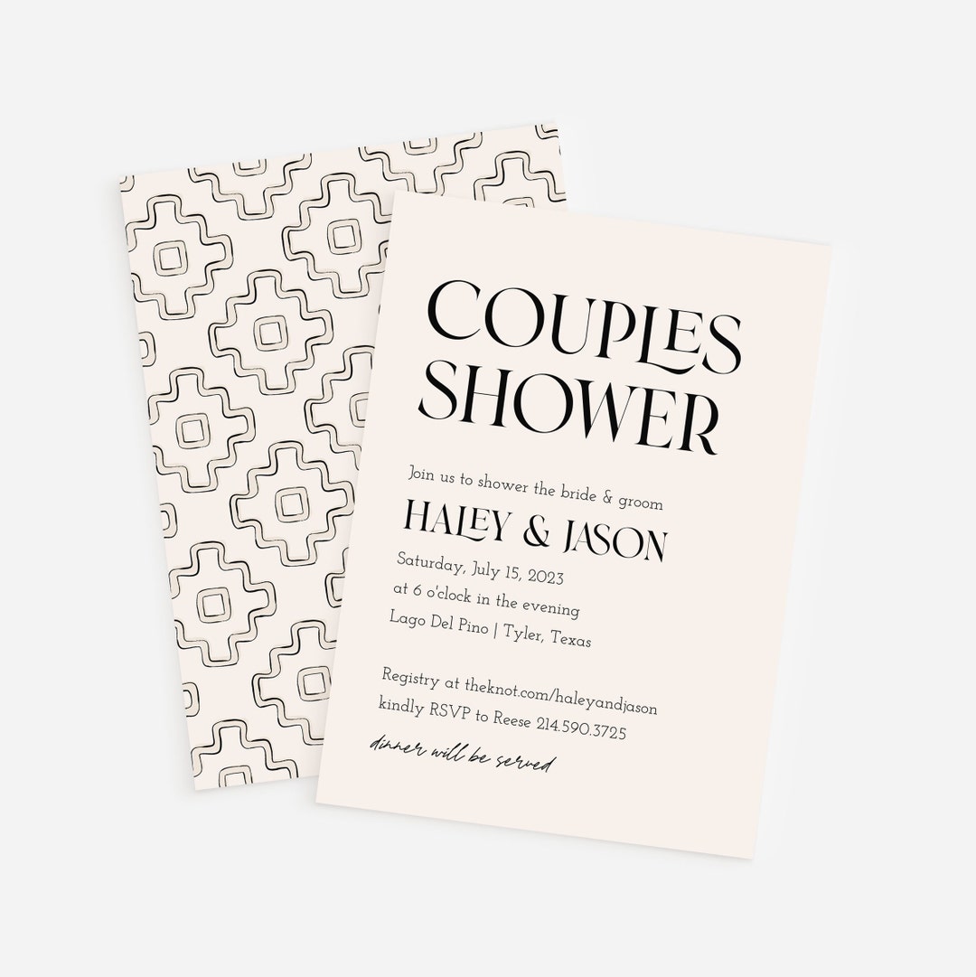 Minimalist Couples Shower Invitation Modern Shower Invitation Instant Download Engagement