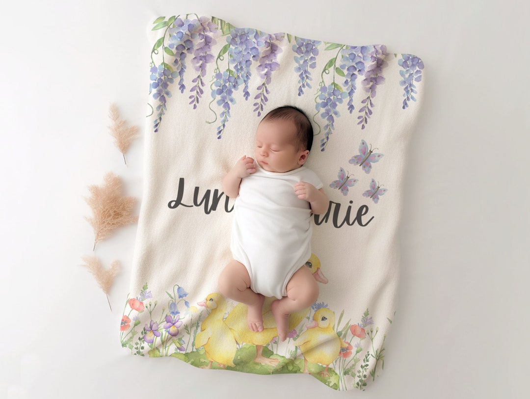 Personalized Baby Blanket Duck Baby Blanket Personalized Etsy