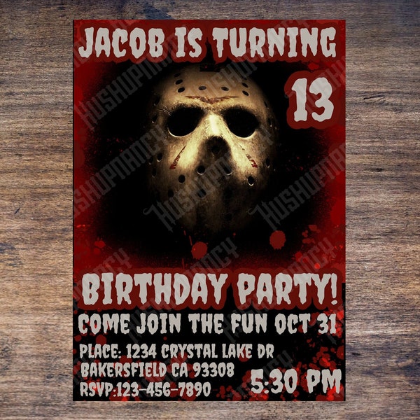 Jason Halloween Invitation, Birthday Invitation