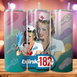 Blink 182 Nurse Janine Skinny Tumbler with Straw, 20oz