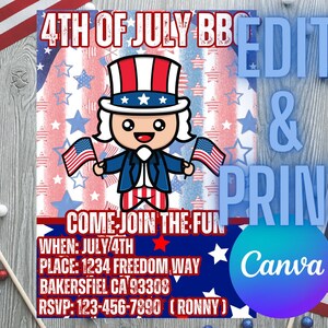 Uncle Sam Fourth Of July, Independence Day Invitations