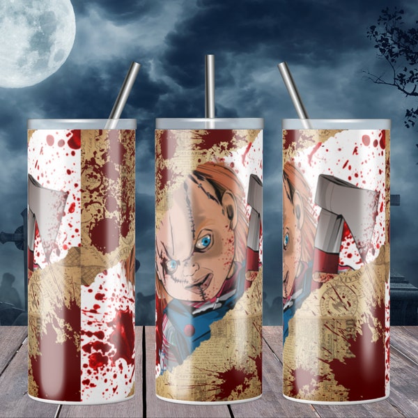 Chucky Tumbler Design PNG File, Childs Play Download File For Sublimation 20oz Skinny Tumbler