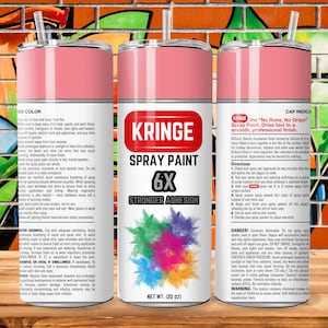 Kringe ライトピンク スプレーペイント缶 昇華用 20オンス スキニータンブラー