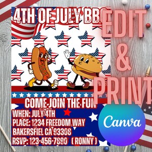 Uncle Sam Fourth Of July, Independence Day Invitations