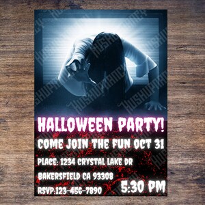 The Ring Halloween Party Invitation, Scary Invitation Birthday invitation PNG File