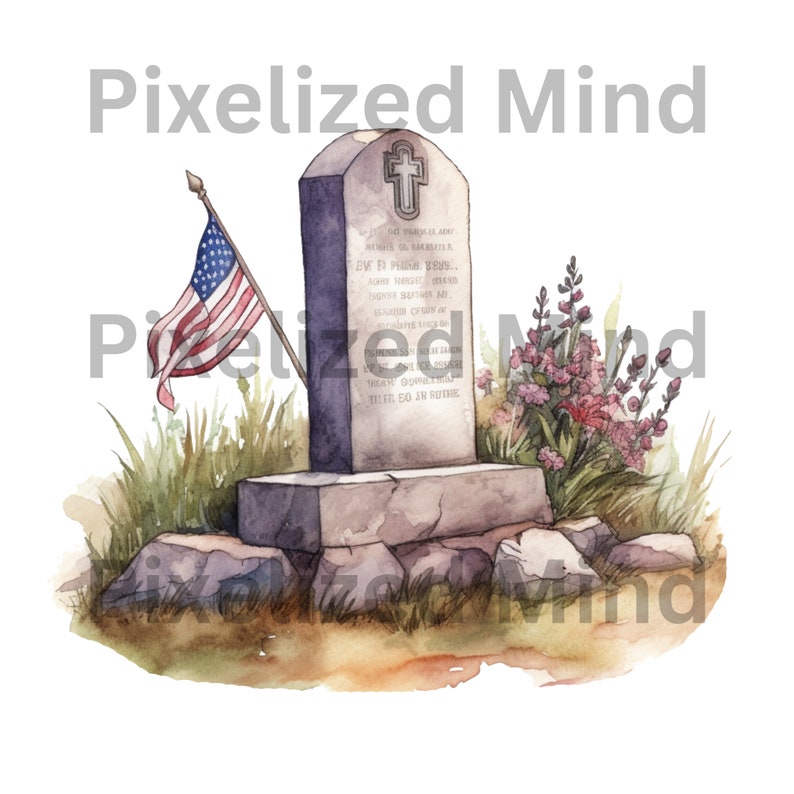 Memorial Day Watercolor Clipart Bundle Transparent Background PNG ...