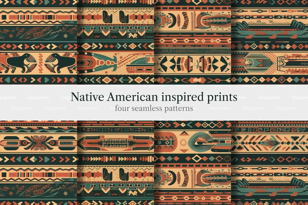 Native American Inspired Seamless Pattern Pack (4 Prints) - Etsy