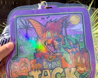 Custom Fursona Badge: Laminated Holographic Furry Art