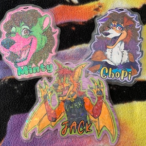 Custom Furry Fursuit Badges | Fursona Badge Commissions | Furry Fursuit Convention Badges