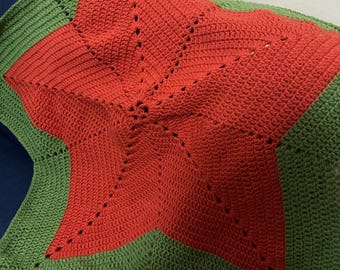 Crochet Blanket Throw – Cozy Bed and Sofa Décor, Chunky Soft Yarn, Farmhouse & Boho Style Gift