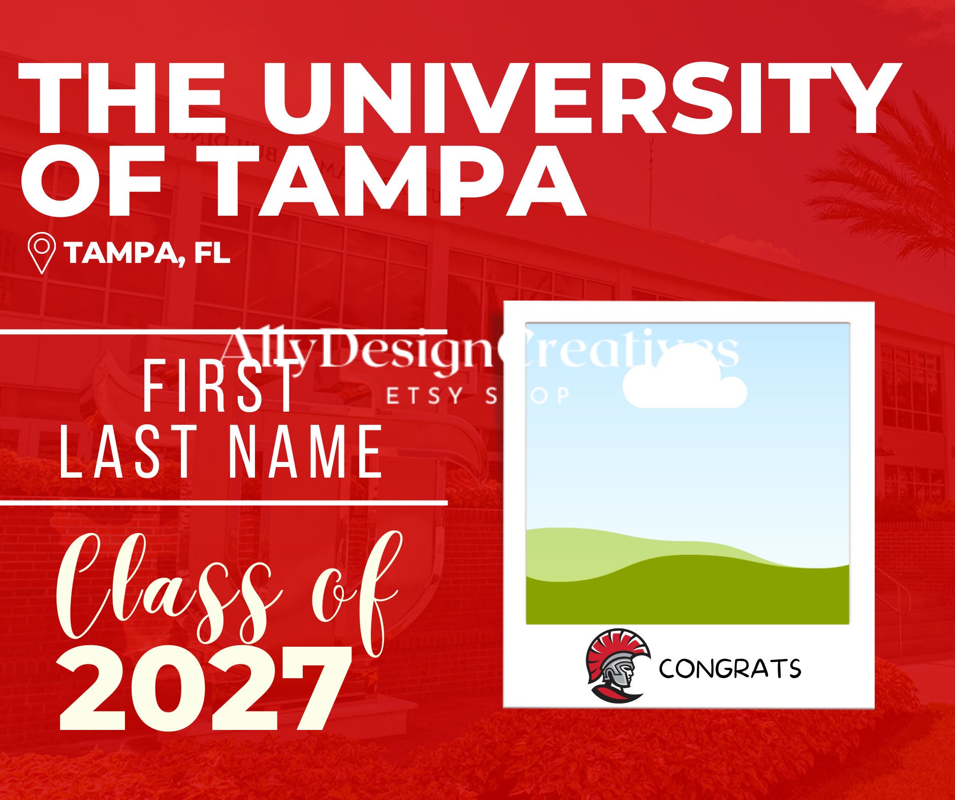 3 University of Tampa Digital Template Tampa Editable Etsy