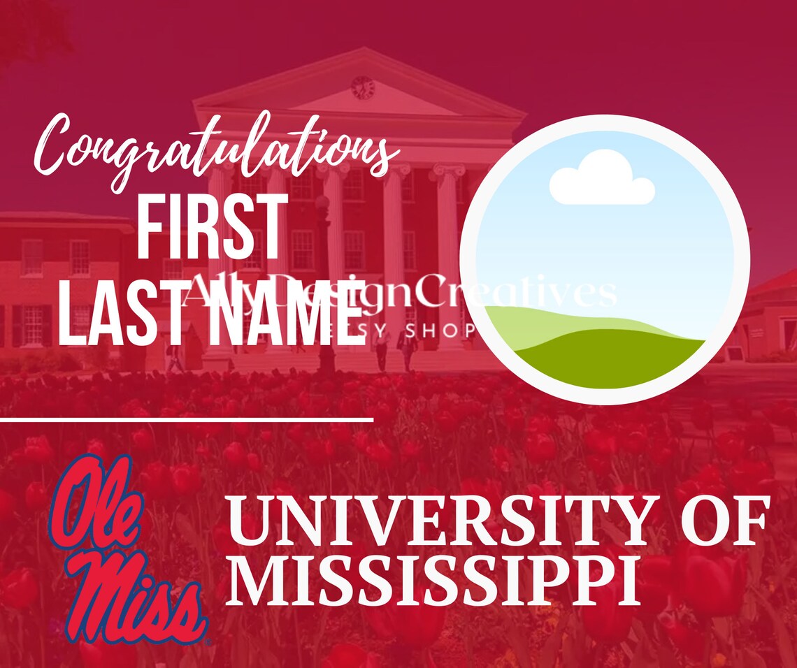 3 Ole Miss Digital Template, Ole Miss Editable Template, Ole Miss