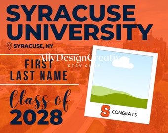 3 Syracuse Digital Template, Syracuse Editable Template, Syracuse Graduation, Syracuse Announcement Template, Canva Ready Template