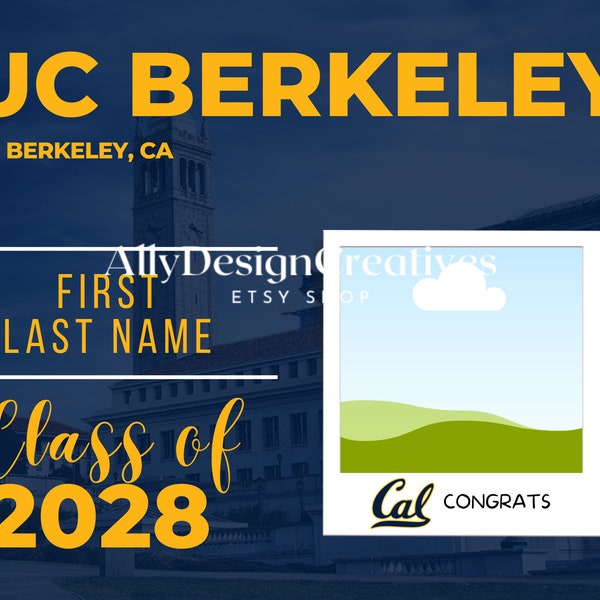 3 UC Berkeley Digital Template, UC Berkeley Editable Template, UC Berkeley Graduation Design Template, Berkeley Mockup