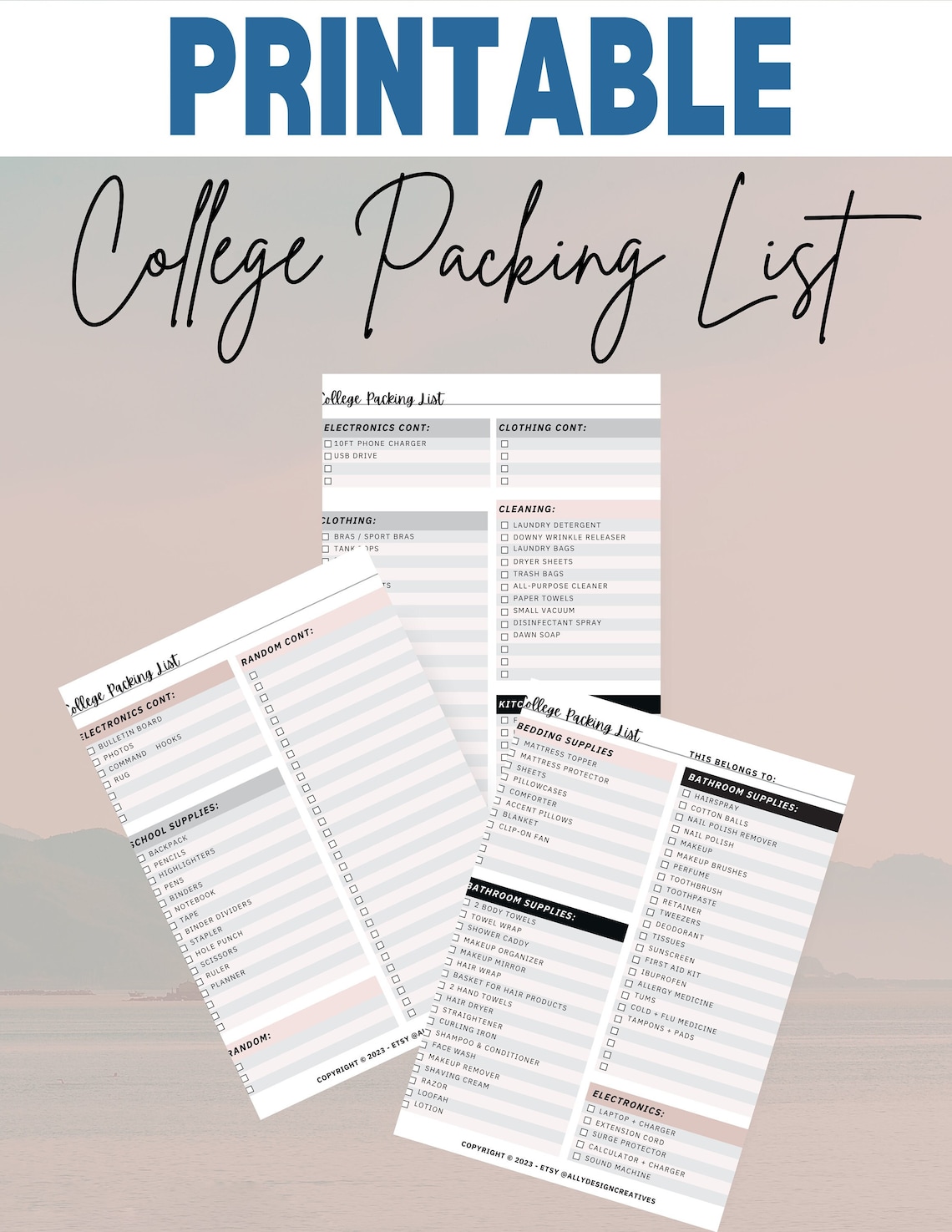 Printable College Packing List College Packing List Template Packing Printable College Packing List College Packing List Template Packing