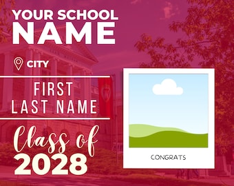 College Announcement Template, Class of 2028 Graduation, High School Graduation, Announcement Template, University Admission Template