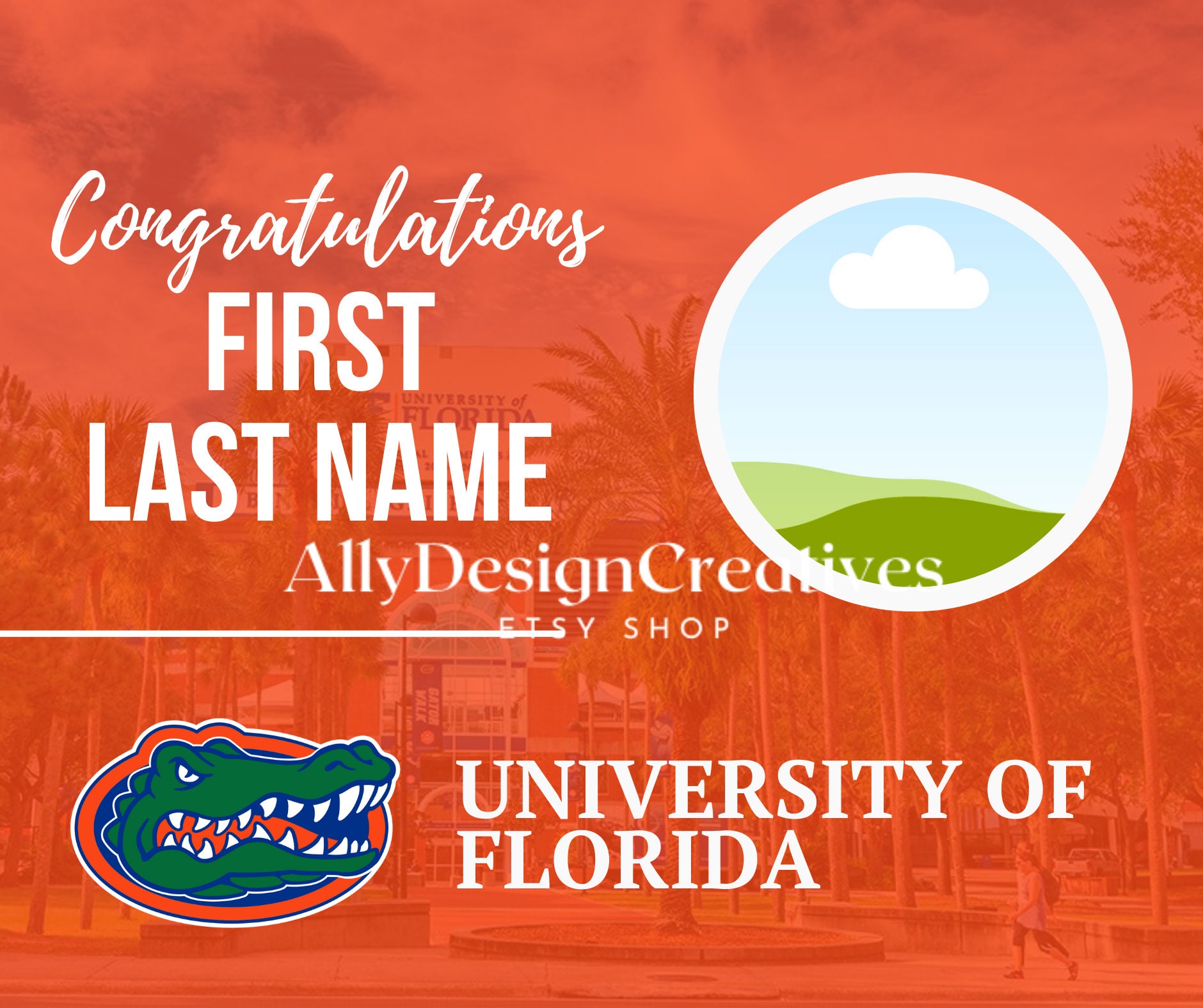 3 UF Digital Template University of Florida Editable Etsy