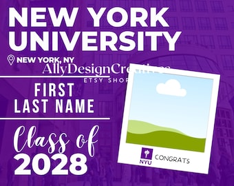 3 NYU Digital Template, NYU Editable Template, NYU Graduation, New York University Announcement Template, Canva Ready Template