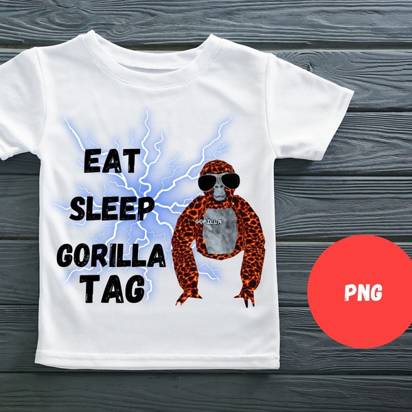gorilla tag png | gorilla tag | gorilla tag iron on | gorilla tag image | trending png | kids gorilla tag |  eat sleep gorilla tag