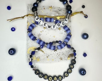 Set di braccialetti elastici con perline ispirati al cristallo di zaffira