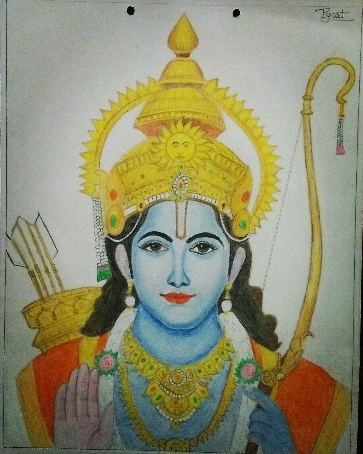 Free Vector | Hnad draw sketch lord rama with arrow killing ravana in  navratri festival