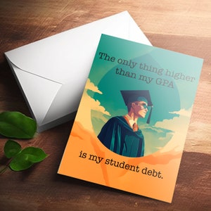 Afdrukbare afstudeerwenskaart Instant download 5x7 inch kaarten voor vrienden, koppels, familie, leuke woordspeling, grappige kaart