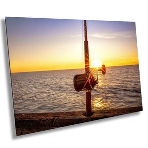 South Texas Colorful Beach Fishing Sunrise Sunset, Photography Print, Acrylic, Canvas, Metal
